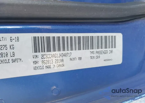 2018 Chrysler 300 Touring z USA, uszkodzony, nr VIN 2C3CCAAG1JH340717